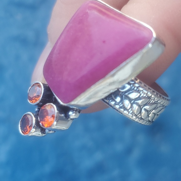 New Cherry Ruby and Garnet 925 Silver Ring. - Picture 7 of 8